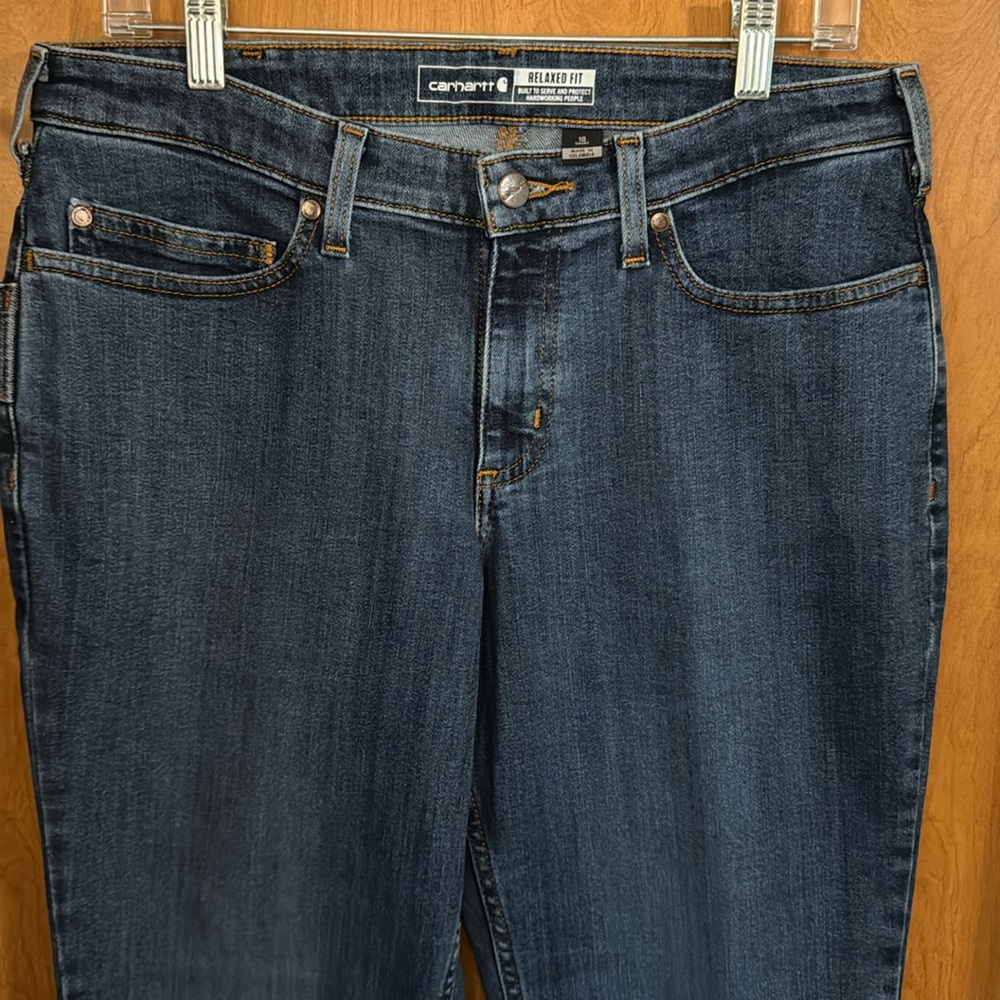 Carhartt Rugged Flex Relaxed Fit Women’s Blue Jeans size 10 Short - Picture 2 of 16